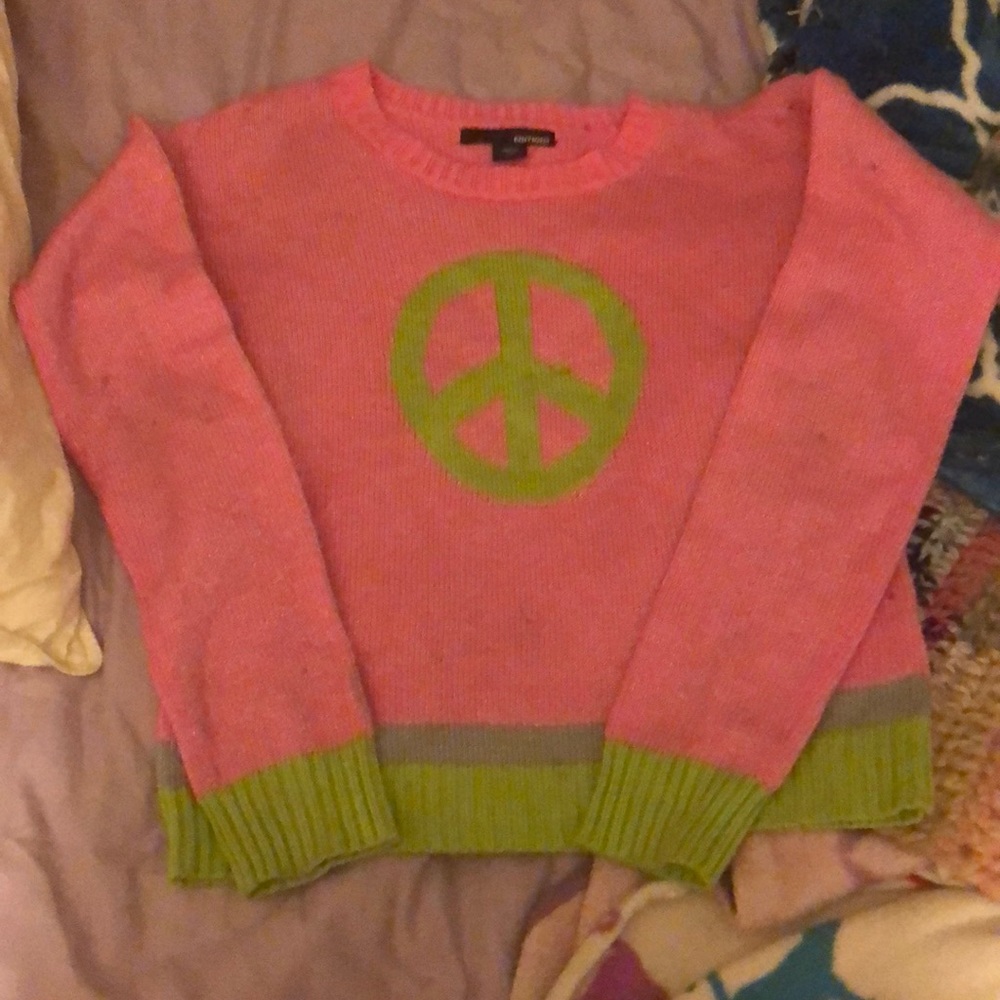 A pink sweater